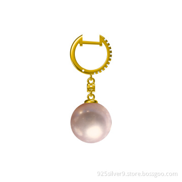 Customized 925 sterling silver earrings with fresh water pearl